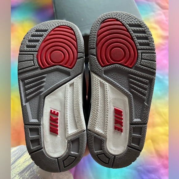 Brand New Baby Jordan 3 Retro BT size 7C Rare Find Black Fire Red Cement Grey - Picture 6 of 8